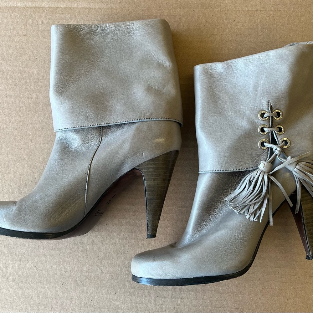 Gray Coach leather booties